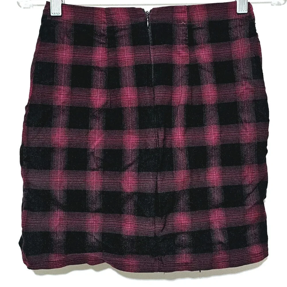 Mossimo Supply Co. Y2K Mini Skirt Women's Size 0 Plaid Ruffle Grunge Preppy Punk